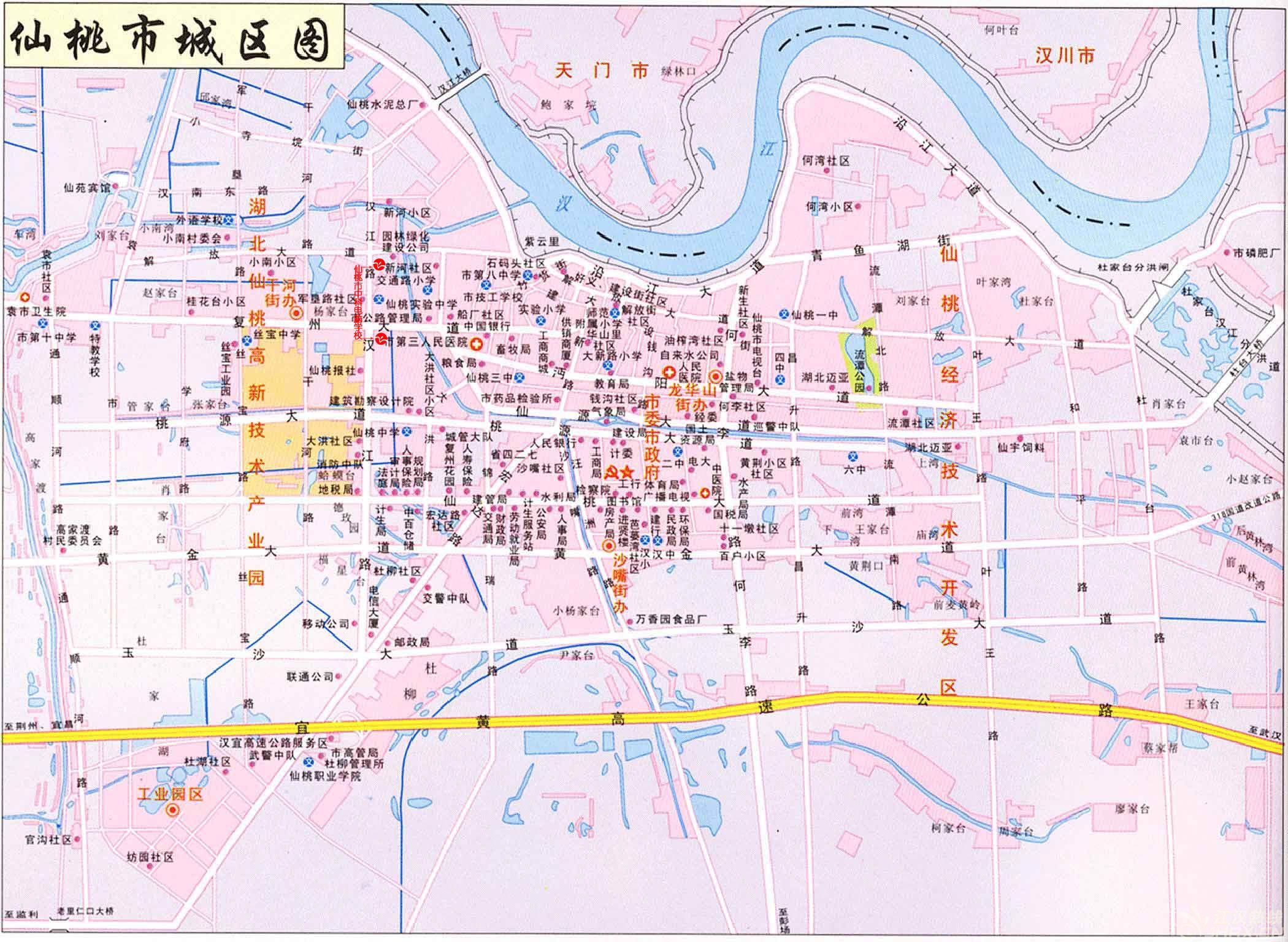 仙桃市城区地图